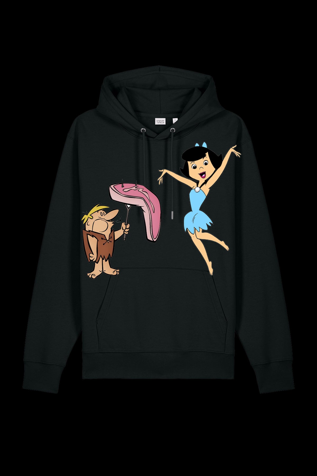 Black Lane 7 Mr. & Mrs. Hooded sweatshirt with front pocket and hood, shown on a plain background in the image.