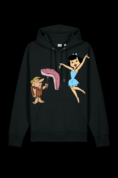 Black Lane 7 Mr. & Mrs. Hooded sweatshirt with front pocket and hood, shown on a plain background in the image.