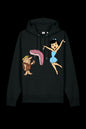 Black Lane 7 Mr. & Mrs. Hooded sweatshirt with front pocket and hood, shown on a plain background in the image.
