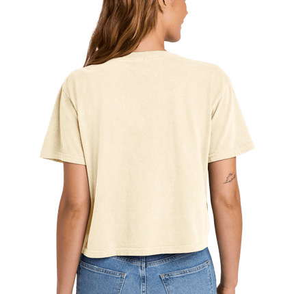 Ivory Mint Comfort Colors Boxy Tee for Women – heavyweight, garment-dyed with custom print Model Back