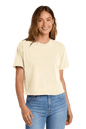 Ivory mint Comfort Colors women's heavyweight boxy crop top with garment-dyed finish and relaxed fit, featuring a custom print on the front.