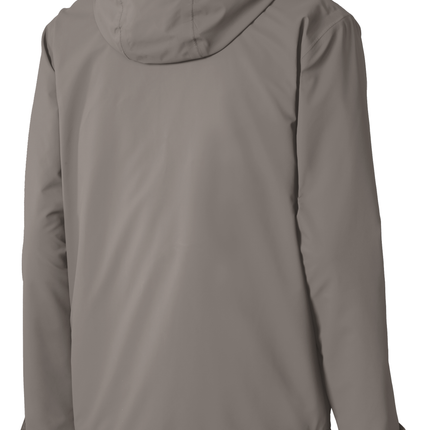 grey rain jacket print view