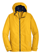 Port Authority waterproof rain jacket in bright yellow with a sleek, flat-front design, suitable for customizable or plain options.