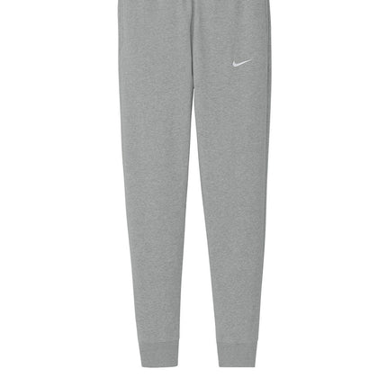 Nike Club Fleece Jogger front view in  DarkGrey— vibrant hue, fleece lining and customizable name embroidery