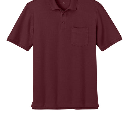 Nantucket Red polo shirt front view – men’s flat knit collar polo for office.