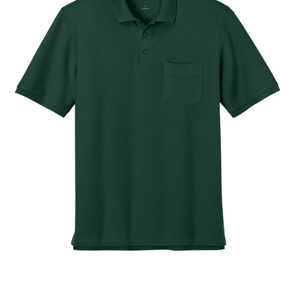 Green polo shirt front view – men’s casual golf polo shirt.
