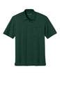 Dark green Port Authority® short sleeve pocket polo shirt with front pocket and collar, shown from the flat front view.