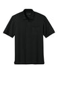 Black Port Authority® short sleeve pocket polo shirt with a classic collar and front pocket, shown from the flat front view.
