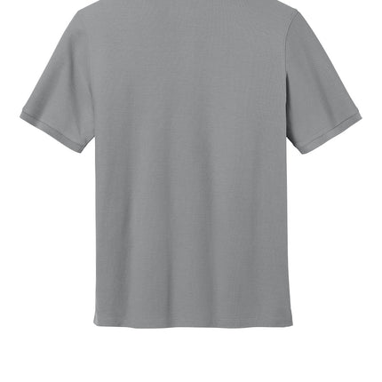 Gray polo shirt back view – men’s tough workwear polo shirt.
