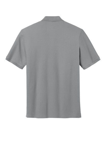 Port Authority® short sleeve pocket polo shirt in Gusty Grey, featuring a classic collar and chest pocket, flat back view.
