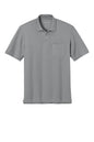 Port Authority® short sleeve pocket polo shirt in Gusty Grey, flat front view showing collar, buttons, and chest pocket.