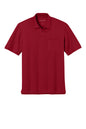 Port Authority® short sleeve pocket polo shirt in rich red, flat front design, ideal for corporate uniforms.