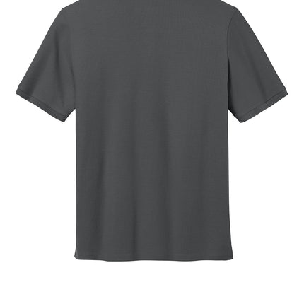 Black polo shirt back view – men’s classic short sleeve polo shirt.