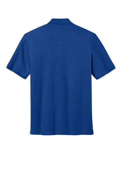 Port Authority® short sleeve pocket polo shirt in true royal color, shown from the back with a flat view.