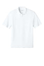 White Port Authority® short sleeve pocket polo shirt with a flat front, designed for corporate uniforms.