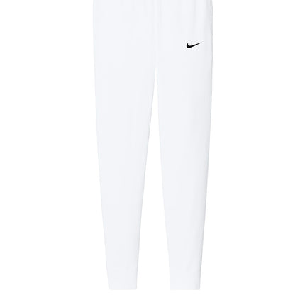 Nike Club Fleece Jogger front view in   White— personalized joggers with brushed fleece and ribbed cuffs