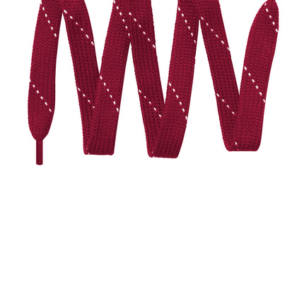 Cardinal-colored Sport-Tek® lace by Print-View, showing close-up of the woven fabric and detailed stitching.