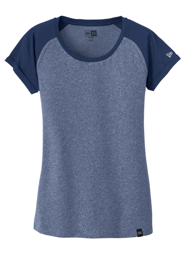 Personalized Colorblock V-Neck Tee front view - royaltwist colorblock, soft 60/40 ring-spun blend