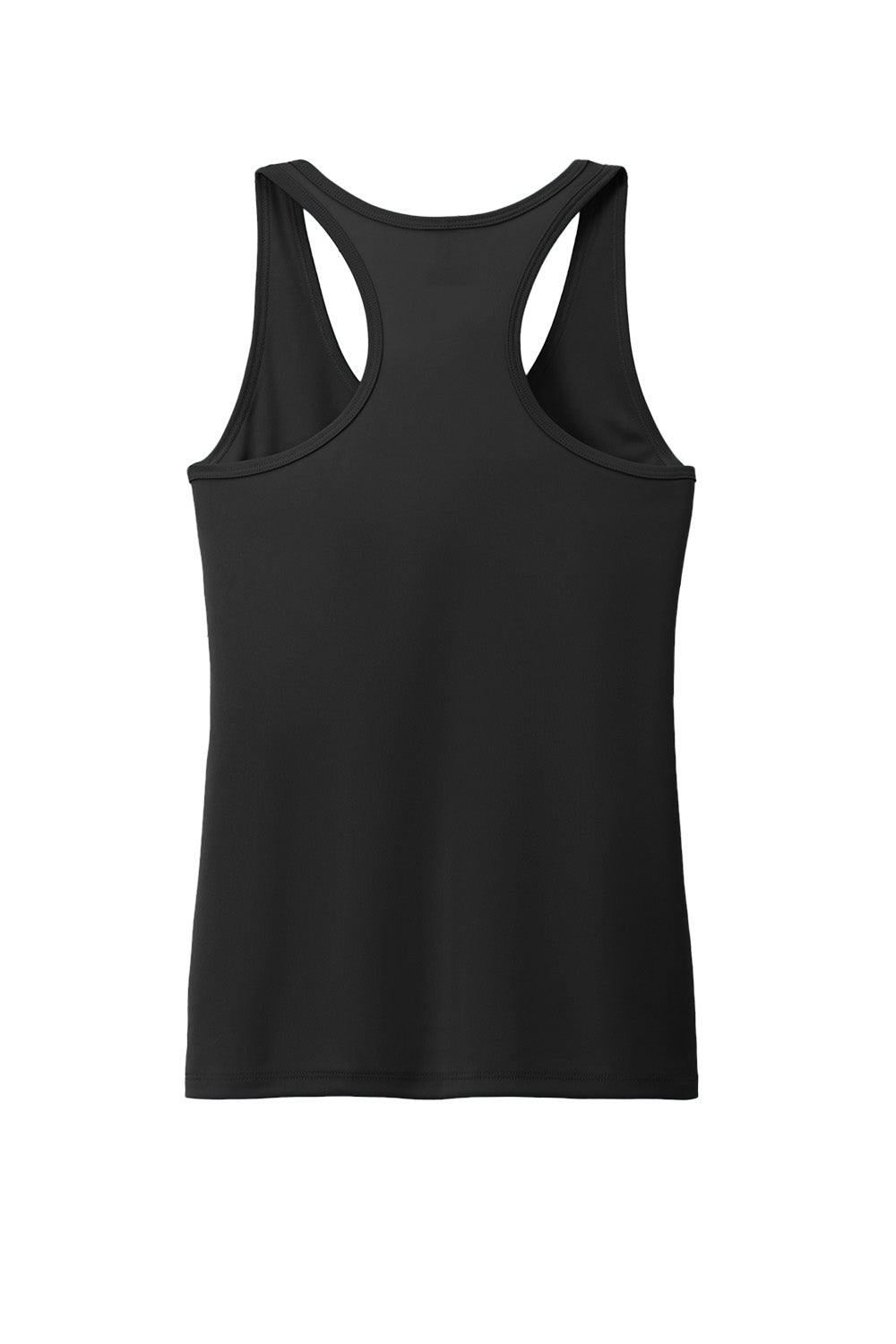 Port & Co™ Women's Performance Tank top in jet black, lightweight fabric with a comfortable fit and flat back design.