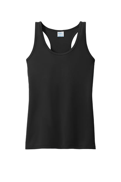 Black Port & Co™ Women's Performance Tank top with a flat front, designed for active wear, by Print-View.