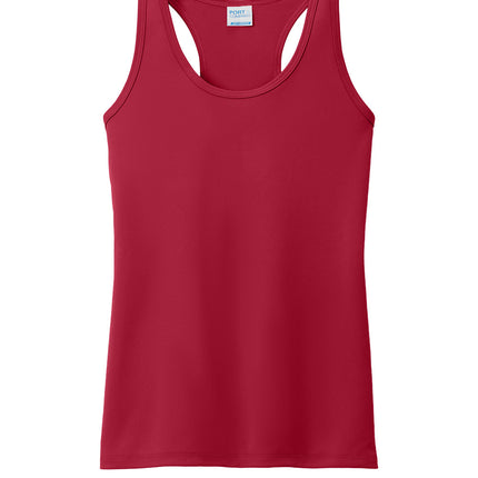Port & Co Women’s Performance Tank front view - red - lightweight moisture-wicking athletic tank personalized by Print-View