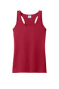 Red women's performance tank top by Print-View, Port & Co™, with a fitted front and sleeveless design for active wear.