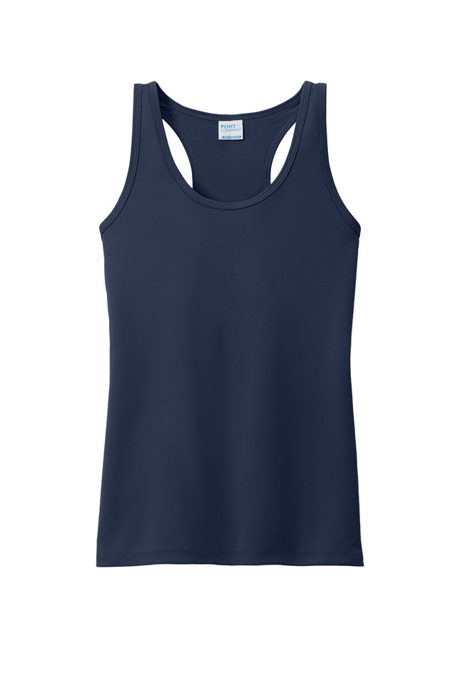 Port & Co Women’s Performance Tank front view - navy - lightweight moisture-wicking athletic tank personalized by Print-View