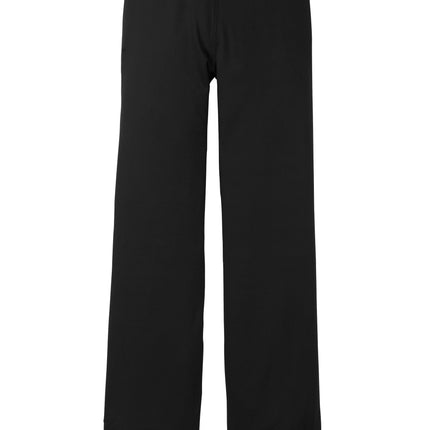 Black Sport-Tek Women's NRG Fitness Pant with a flat back, made by Print-View, designed for active wear and comfortable fit.