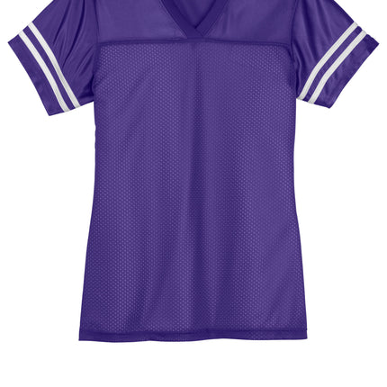 Sport-Tek Womens PosiCharge Replica Jersey blue front view – custom name & number option | Print-View