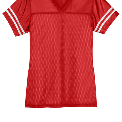 
Front: Sport-Tek Womens PosiCharge Replica Jersey red front view – custom name & number option | Print-View
