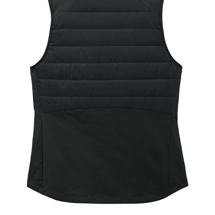 Sport-Tek Women's Teknical Hybrid Vest black back view – adjustable drawcord hem and stretch back panel, personalization available at Print-View.

True Royal — Front:
