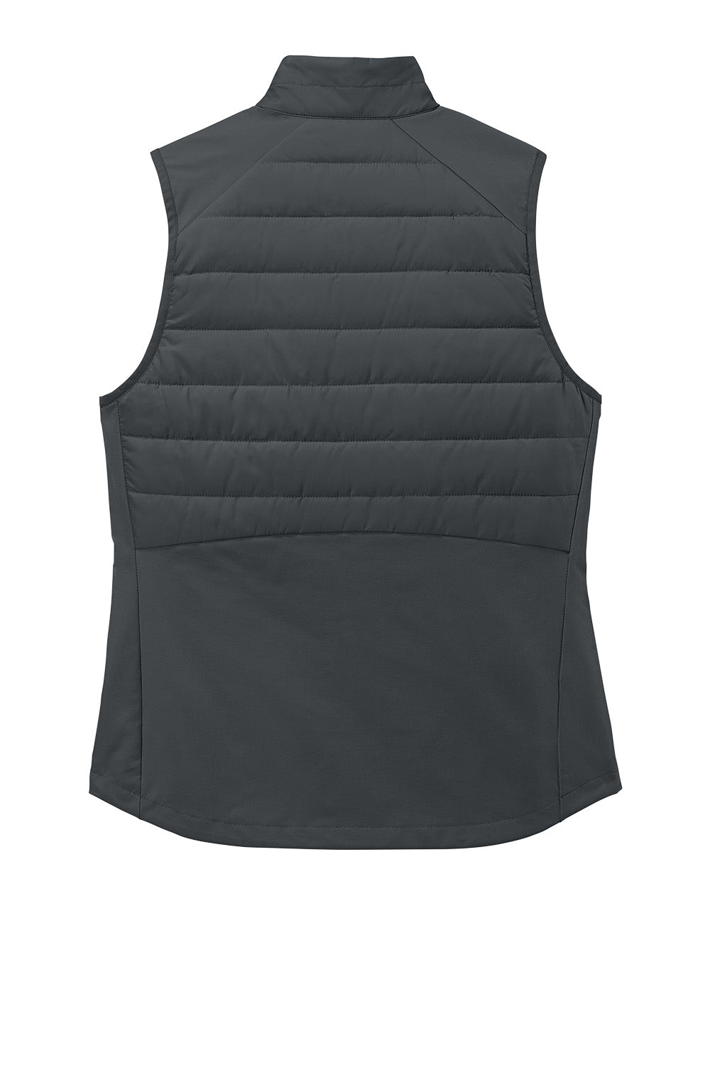 Women’s Sport-Tek® Teknical Hybrid vest in iron grey, lightweight vest with a sleek back view, designed for active wear.