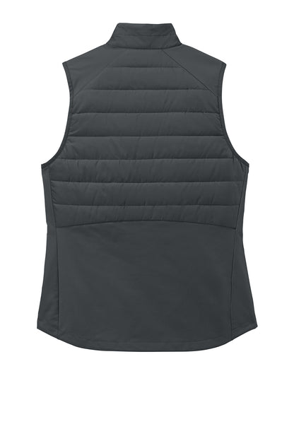 Women’s Sport-Tek® Teknical Hybrid vest in iron grey, lightweight vest with a sleek back view, designed for active wear.
