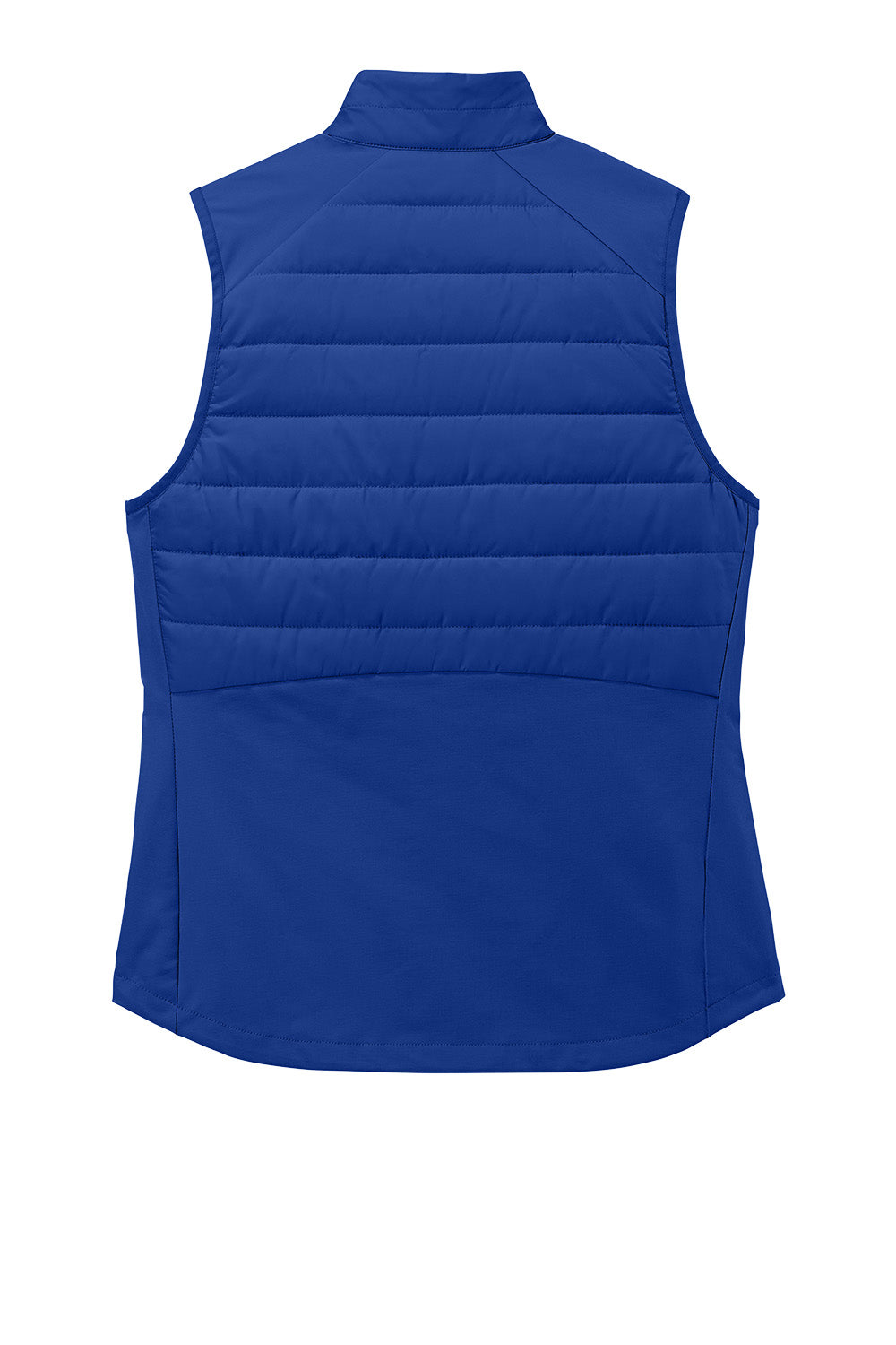 Print-View Sport-Tek® Women’s Teknical Hybrid Vest in true royal color, shown from the back, lightweight and sporty design.