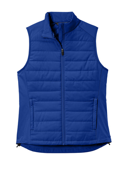 Sport-Tek® Women’s Teknical Hybrid Vest in True Royal, front view showing lightweight, sleeveless athletic vest for women.