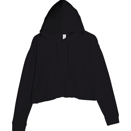 Black Crop Top Hoodie at Print View