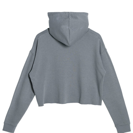 Dark Grey Crop Top Hoodie at Print View