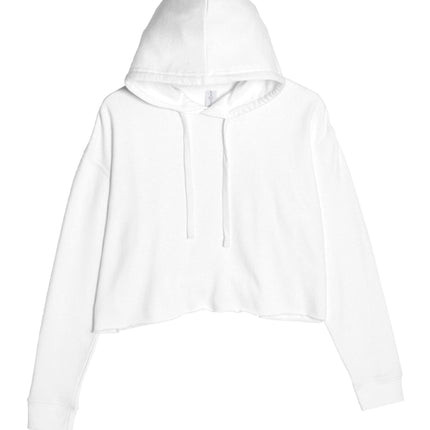White Crop Top Hoodie at Print View