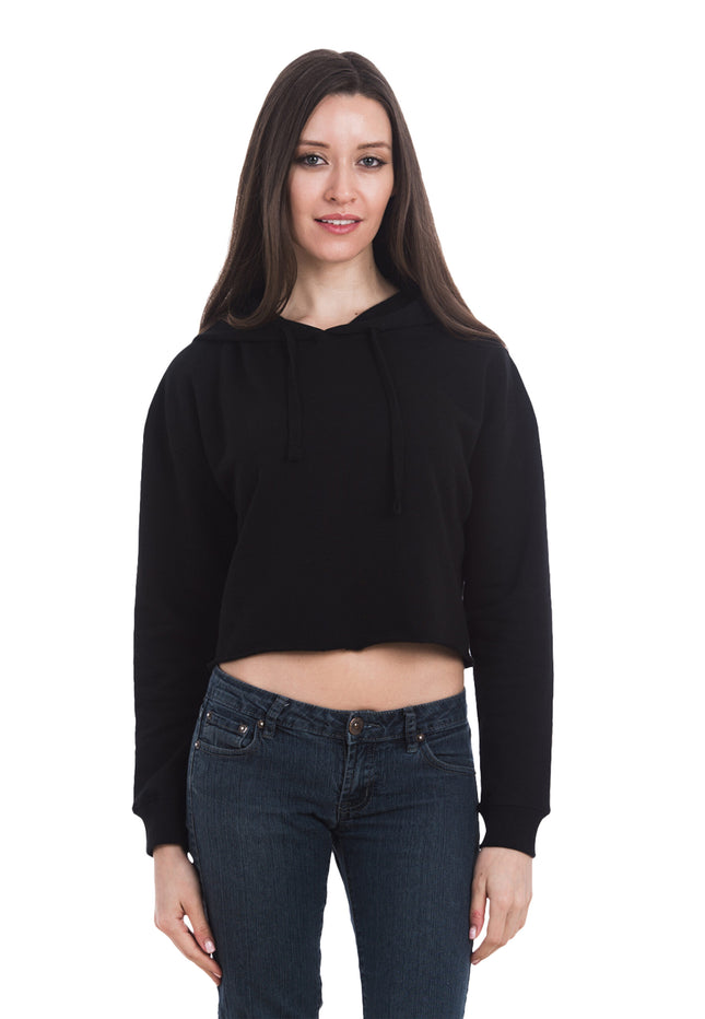 Black Crop Top Hoodie at Print View