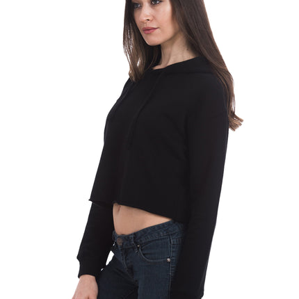 Black Crop Top Hoodie at Print View