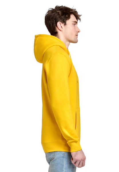 Unisex Lemon-colored Lane 7 plain hoodie with customizable print, made from soft fabric for a comfortable, casual look.
