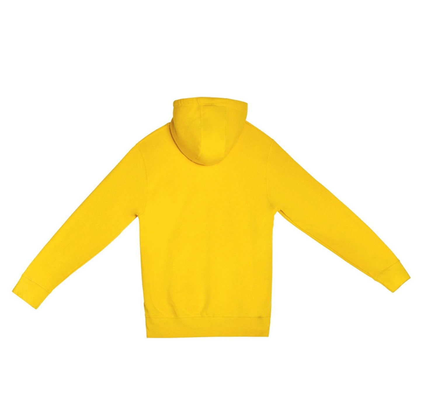Unisex Lemon-colored plain premium hoodie from Lane 7 with a front print view, showcasing comfortable pullover hoodie style.