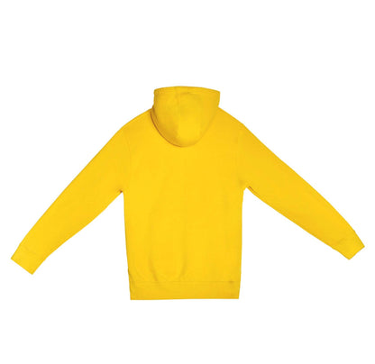 Unisex Lemon-colored plain premium hoodie from Lane 7 with a front print view, showcasing comfortable pullover hoodie style.
