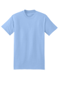 Light blue Hanes Beefy-T heavy cotton short sleeve T-shirt, customizable at print view, made from 100% cotton for comfort and durability.
