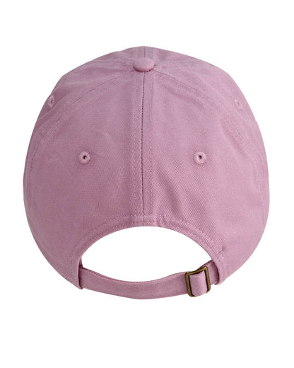 Back view of Print-View unstructured baseball cap with printed design, showcasing casual style and adjustable fit.