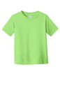 Lime green toddler's fine jersey cotton T-shirt by Rabbit Skins, soft and comfortable for kids, displayed flat with short sleeves