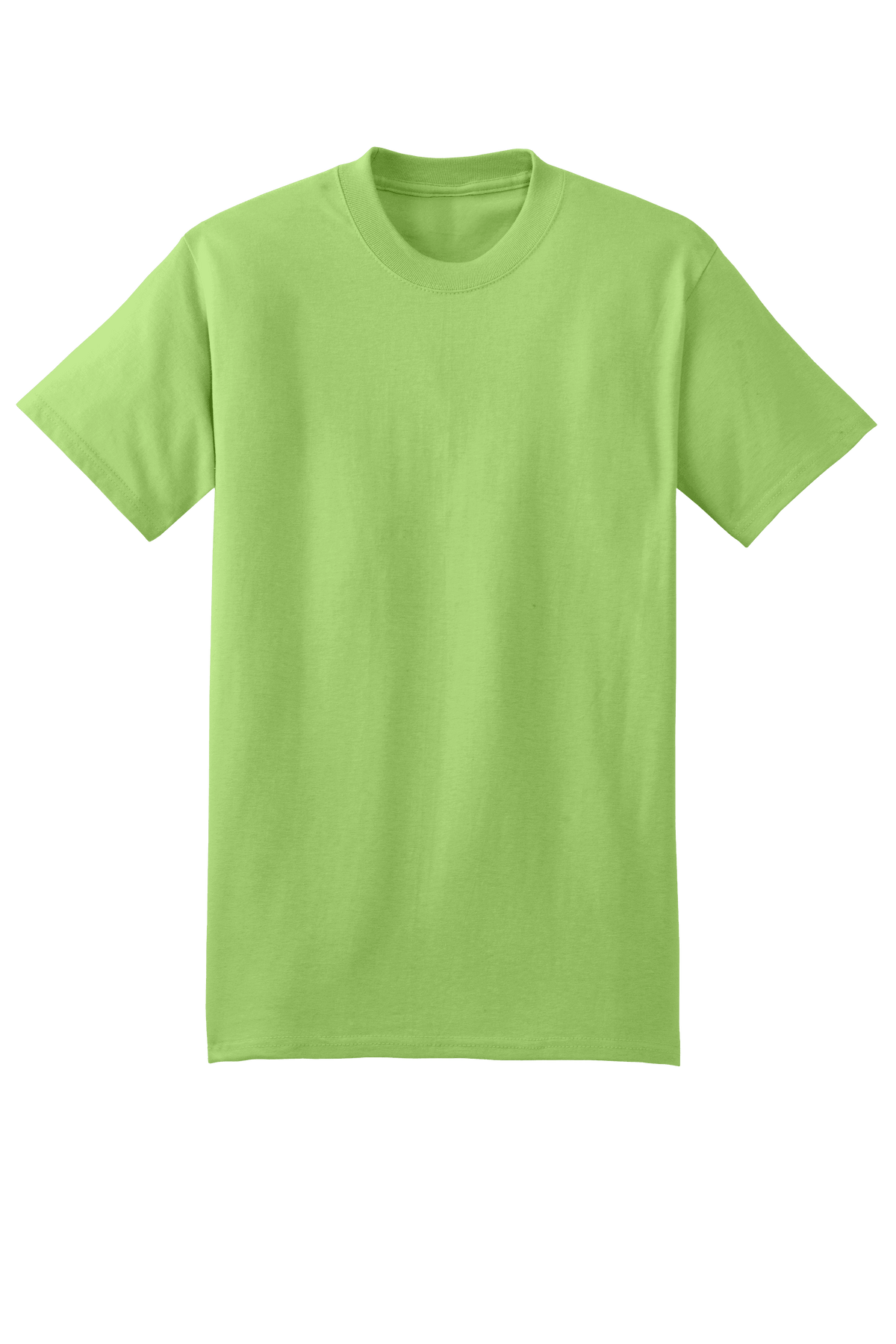 Hanes Beefy-T heavyweight 100% cotton lime short sleeve T-shirt, customizable at print view, showcasing a casual, comfortable fit.