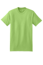 Hanes Beefy-T heavyweight 100% cotton lime short sleeve T-shirt, customizable at print view, showcasing a casual, comfortable fit.