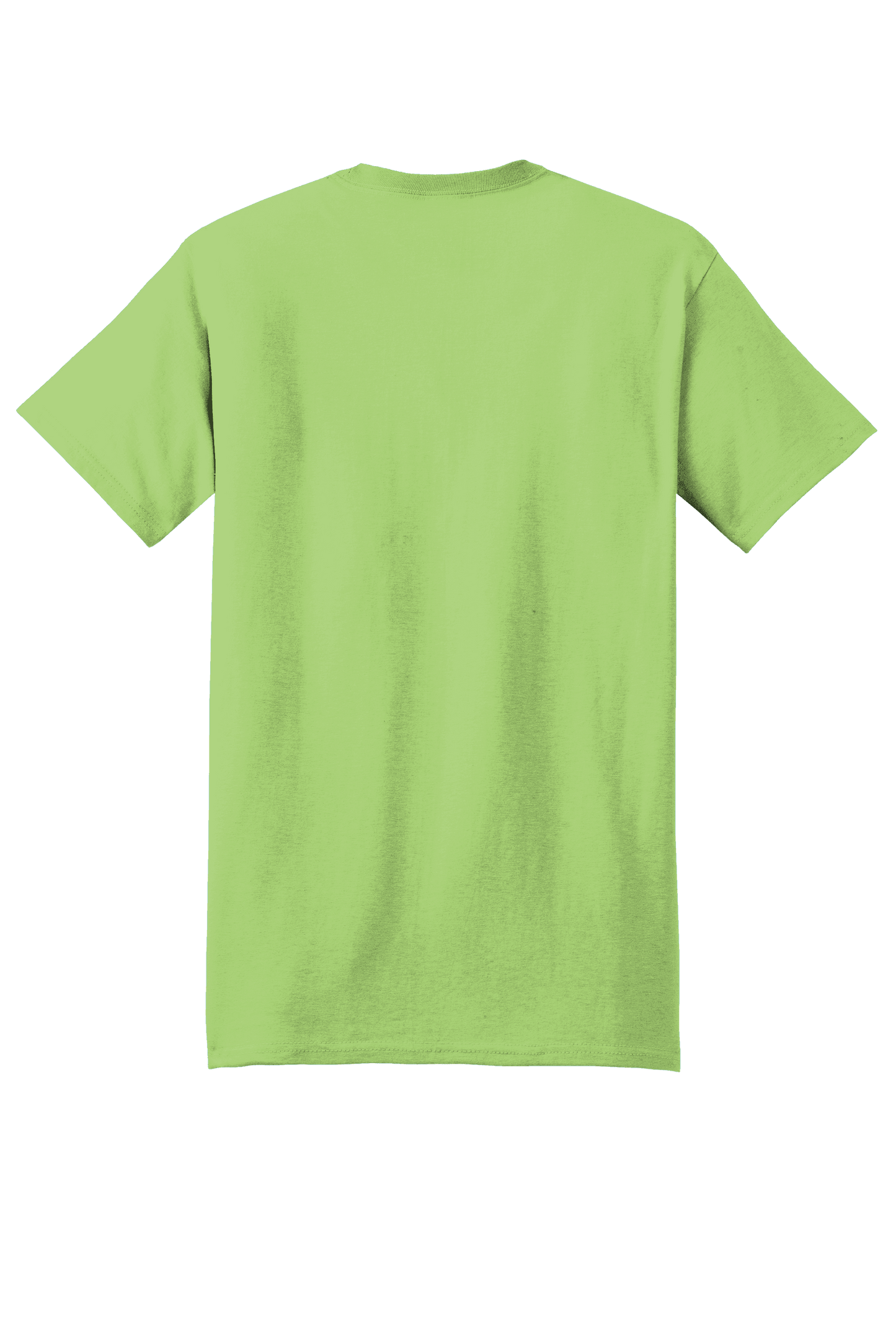 Hanes Beefy-T heavy-duty 100% cotton lime short sleeve T-shirt shown from back, customizable at print view.