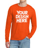 Orange Print-View long sleeve T-shirt with personalized printing, front view showing custom design on the chest.